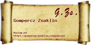 Gompercz Zsaklin névjegykártya